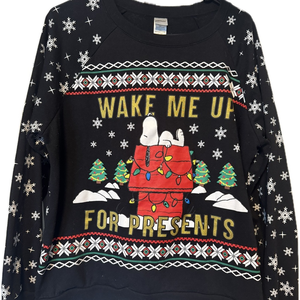 Peanuts Black Holiday Sweater